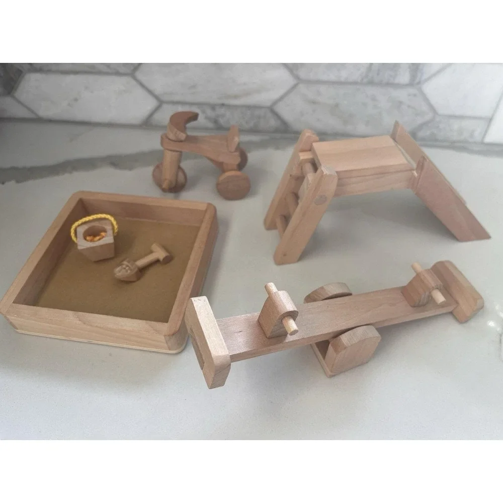 Calico Critters Epoch Playset Slide Teeter Toter Sandbox Shovel Bucket Tricycle